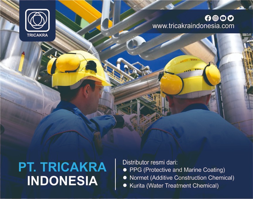 jual lapisan pelindung, jual bahan kimia, cat, cementation, clading, dipping, distributor resmi KURITA, distributor resmi PPG, electro depotition, lacquer, lapisan chromat, lapisan fosfat, lapisan pelindung, lapisan pelindung lepas pantai, lapisan pelindung linfrastruktur, lapisan pelindung logam, lapisan pelindung metalik, lapisan pelindung non logam, lapisan pelindung non metalik, lapisan pelindung oil dan gas', lapisan pelindung petrokimia, lapisan pelindung power, materi ceramic, oksida, pasokan bahan kimia, pelapis laut, Protective and Marine Coating, protective coatings, PT. Tricakra Indonesia, rentang primer yang dapat dilas, rentang tahan panas, sertifikasi manajemen ISO, spraying, vernis